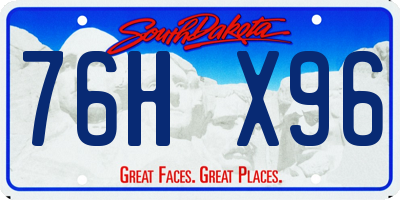 SD license plate 76HX96