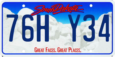 SD license plate 76HY34