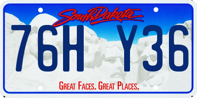 SD license plate 76HY36