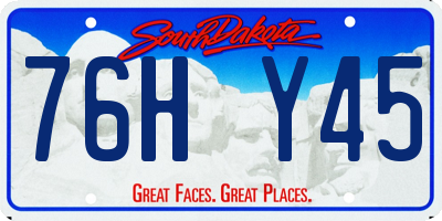 SD license plate 76HY45