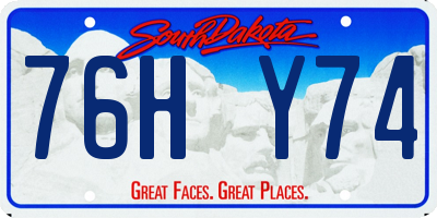 SD license plate 76HY74