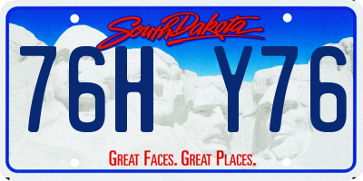 SD license plate 76HY76
