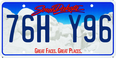 SD license plate 76HY96