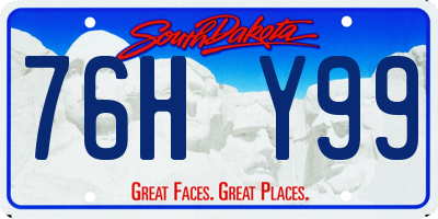 SD license plate 76HY99