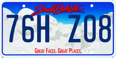 SD license plate 76HZ08