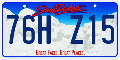 SD license plate 76HZ15