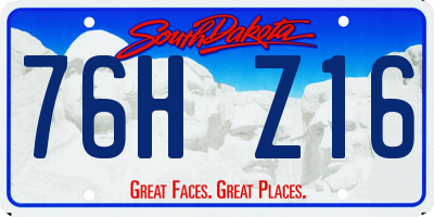 SD license plate 76HZ16