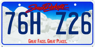 SD license plate 76HZ26