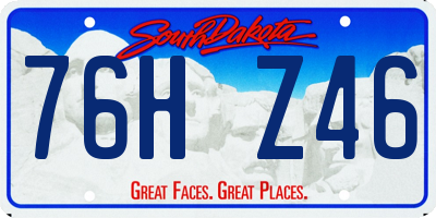 SD license plate 76HZ46