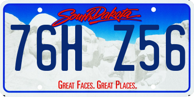 SD license plate 76HZ56
