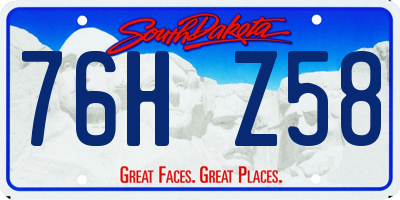 SD license plate 76HZ58