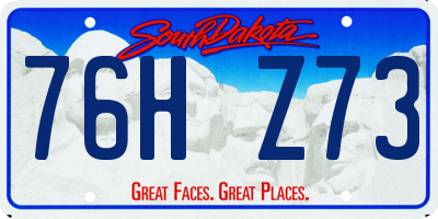 SD license plate 76HZ73