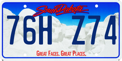 SD license plate 76HZ74