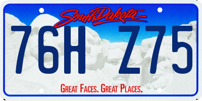 SD license plate 76HZ75