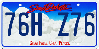 SD license plate 76HZ76