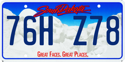 SD license plate 76HZ78