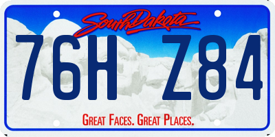 SD license plate 76HZ84