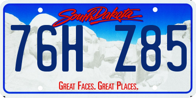 SD license plate 76HZ85