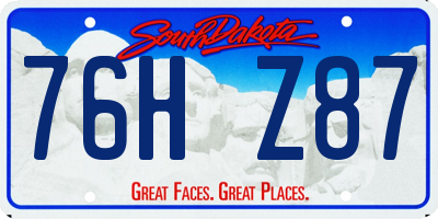SD license plate 76HZ87