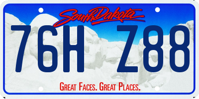 SD license plate 76HZ88