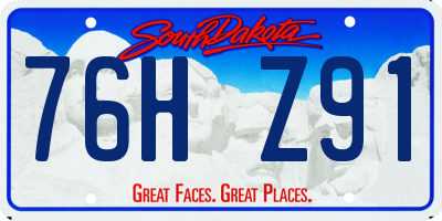 SD license plate 76HZ91