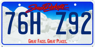 SD license plate 76HZ92