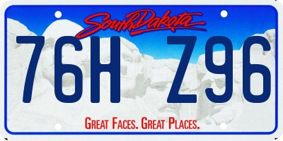 SD license plate 76HZ96