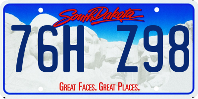 SD license plate 76HZ98