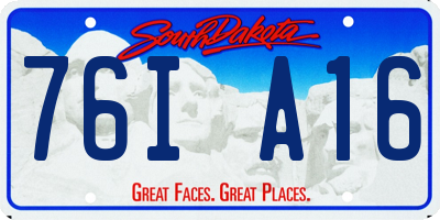 SD license plate 76IA16