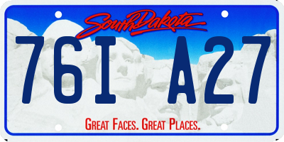 SD license plate 76IA27