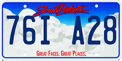 SD license plate 76IA28