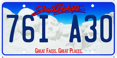 SD license plate 76IA30