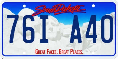 SD license plate 76IA40