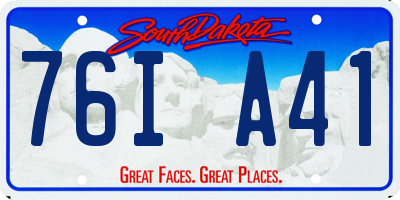 SD license plate 76IA41