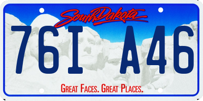 SD license plate 76IA46