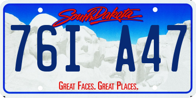 SD license plate 76IA47