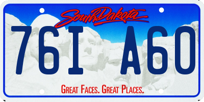SD license plate 76IA60