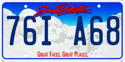 SD license plate 76IA68
