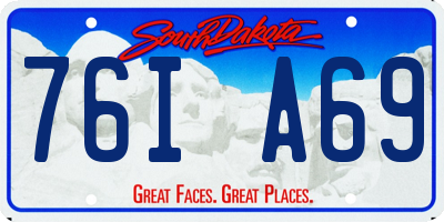SD license plate 76IA69