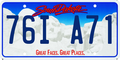 SD license plate 76IA71