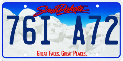 SD license plate 76IA72