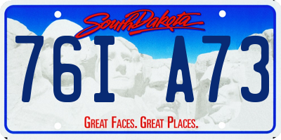 SD license plate 76IA73