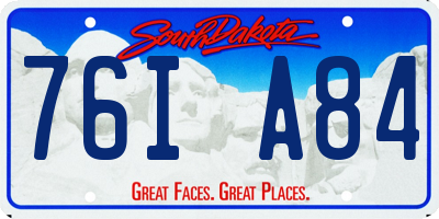 SD license plate 76IA84