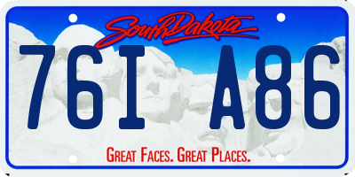 SD license plate 76IA86