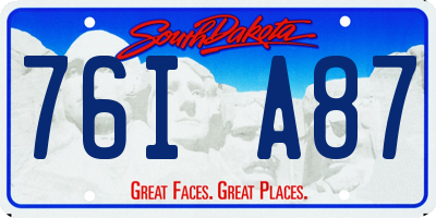 SD license plate 76IA87
