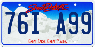 SD license plate 76IA99