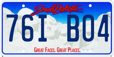 SD license plate 76IB04