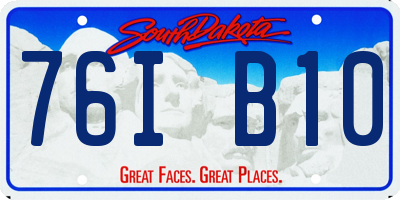 SD license plate 76IB10