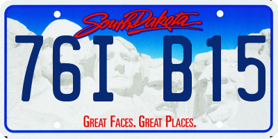 SD license plate 76IB15