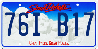 SD license plate 76IB17